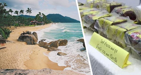Пляж туристического острова Самуи в Таиланде завалило наркотиками