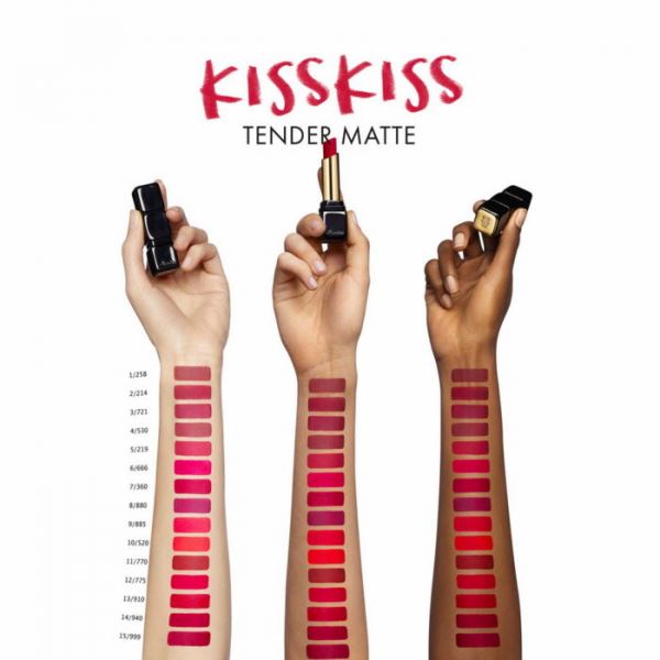 Промо-свотчи новых губных помад Guerlain Kiss Kiss Tender Mat Lipstick Spring 2021 — Swatches